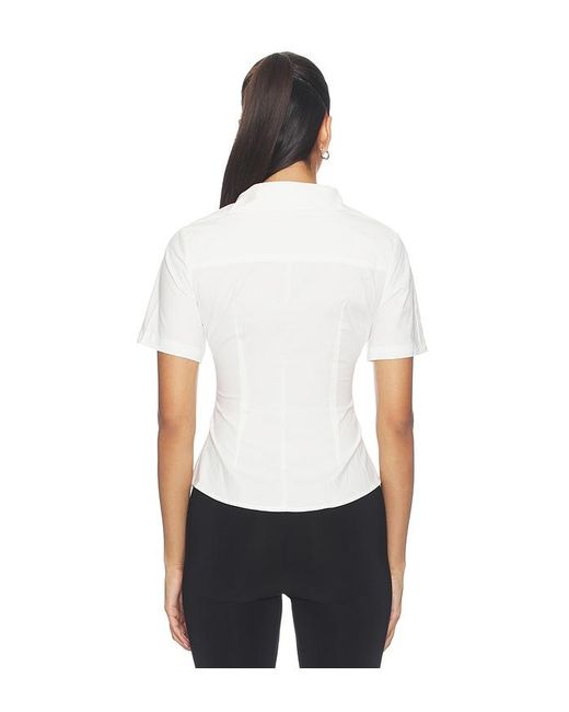 ALL THE WAYS White Maura Button Down Top
