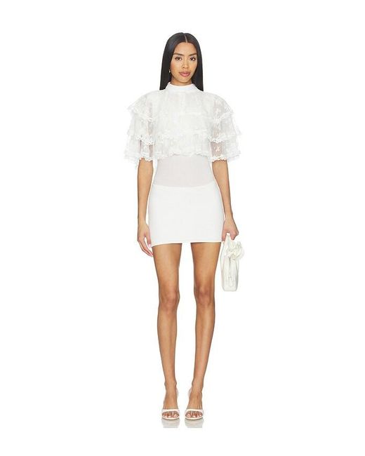 YUHAN WANG White Shell Button Lace Bolero