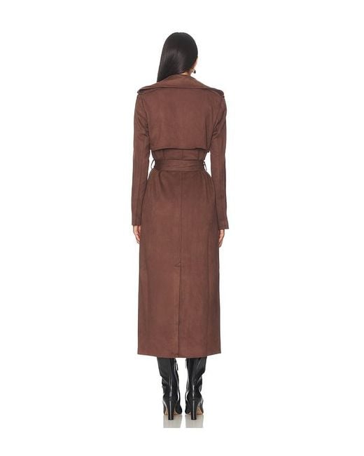 Bardot Brown Kira Faux Suede Trench Coat