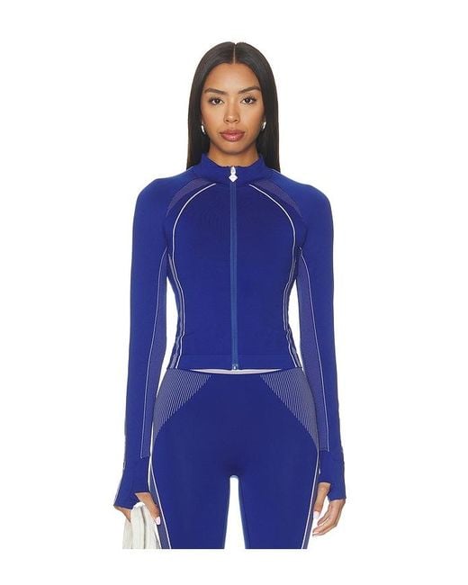 Casablanca Blue Seamless Zip Through Jacket