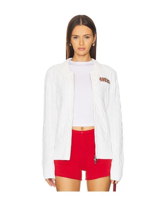 Terez White X Revolve 49Ers Zip Knit Cardigan
