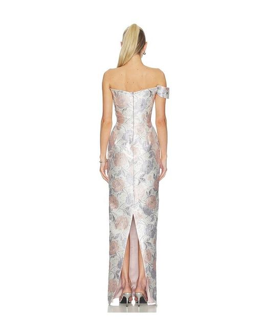 SAU LEE White Jackson Brocade Gown