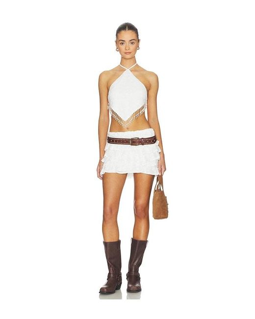 MORE TO COME White Leigh Halter Top