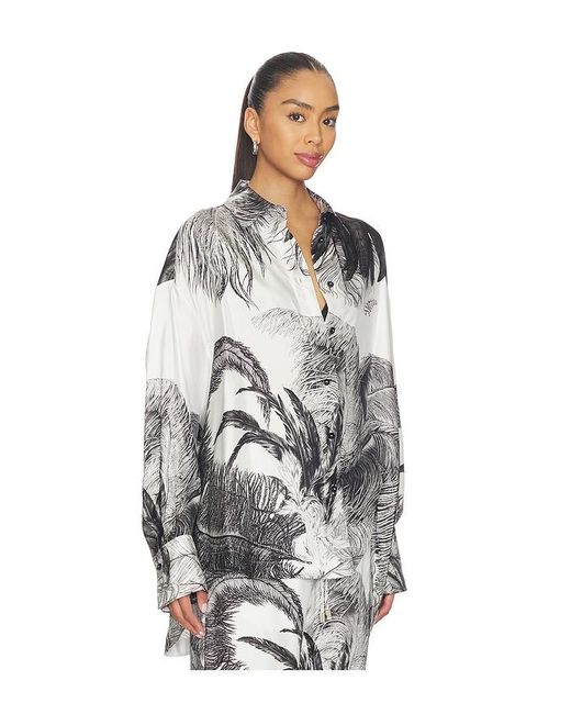 The Attico White Feather Print Shirt