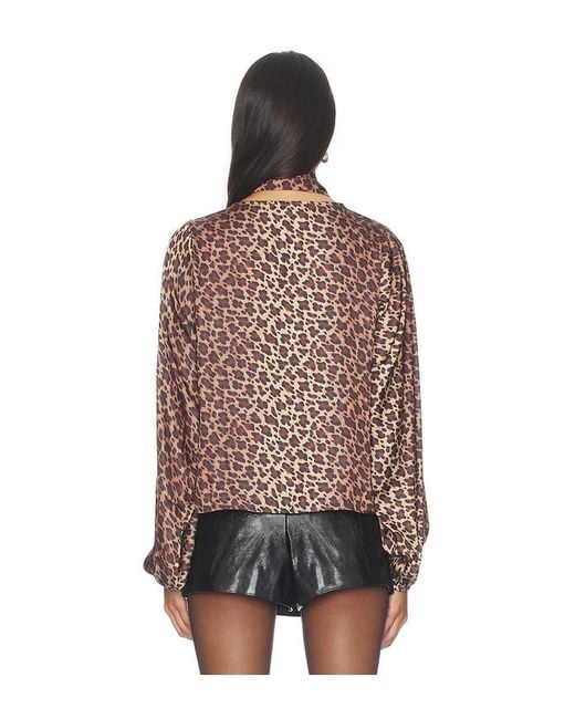 WeWoreWhat Brown X Revolve Wrap Neck Tie Top