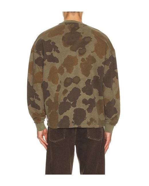 Scotch & Soda Brown Printed Overdyed Sweatshirt for men