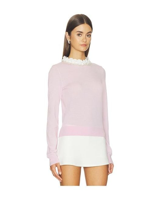 Self-Portrait White Flower Light Knit Jumper