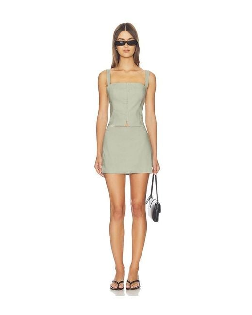 GOOD AMERICAN Green The Linen Corset Top