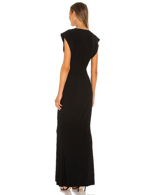 Norma Kamali Black X Revolve V Neck Rectangle Gown