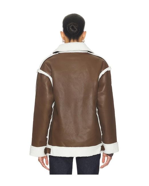 SNDY'S Brown London Oversized Biker Jacket