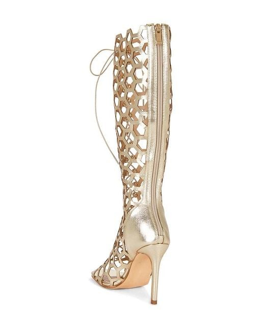 Nii HAI White Honeycomb Lace Up Heel
