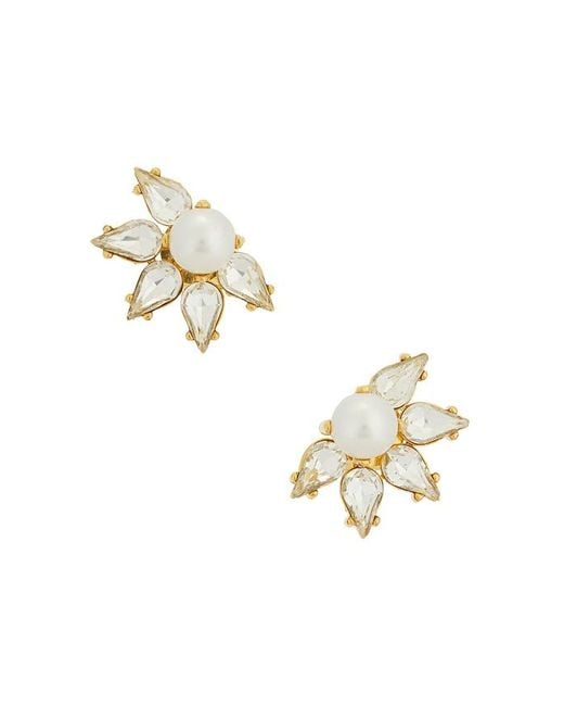Anton Heunis Metallic Omega Clasp Flower Motif Stud Earrings