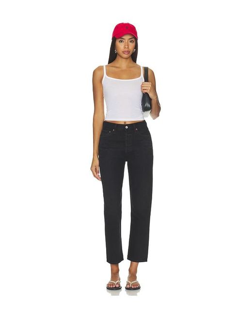 Agolde Black Riley Crop