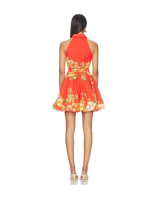 Hemant & Nandita Red Short Dress With Buckle Belt