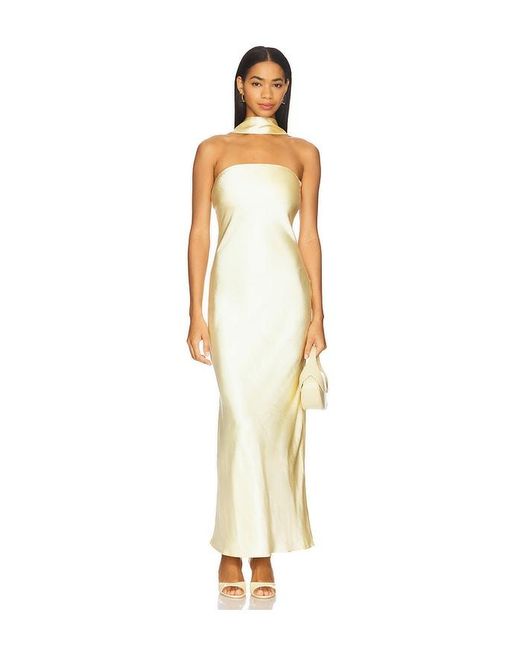 SNDY'S Metallic X Revolve Angelina Neck Tie Maxi Dress