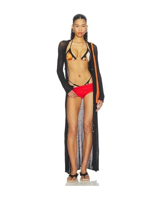 Indah Black Jolene Button Front Duster