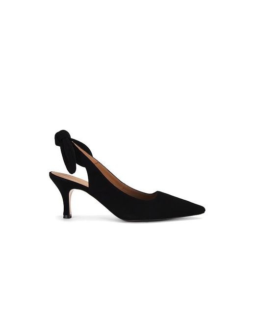 Flattered Black Franchesca Suede Slingback Heels