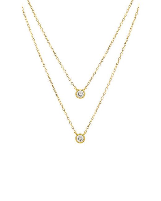 Shashi Metallic Solitaire Layered Necklace
