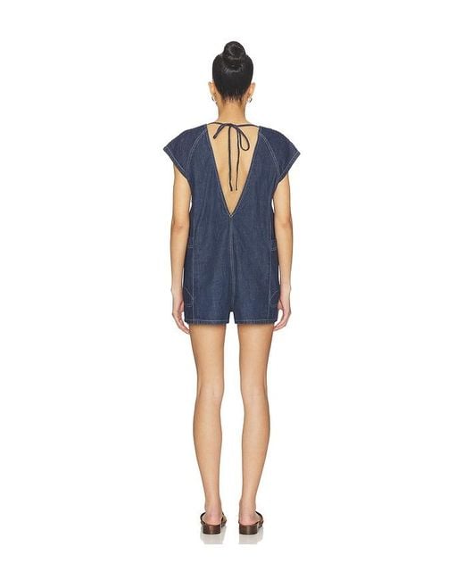 Free People Blue X We The Free Free Fall Denim Romper