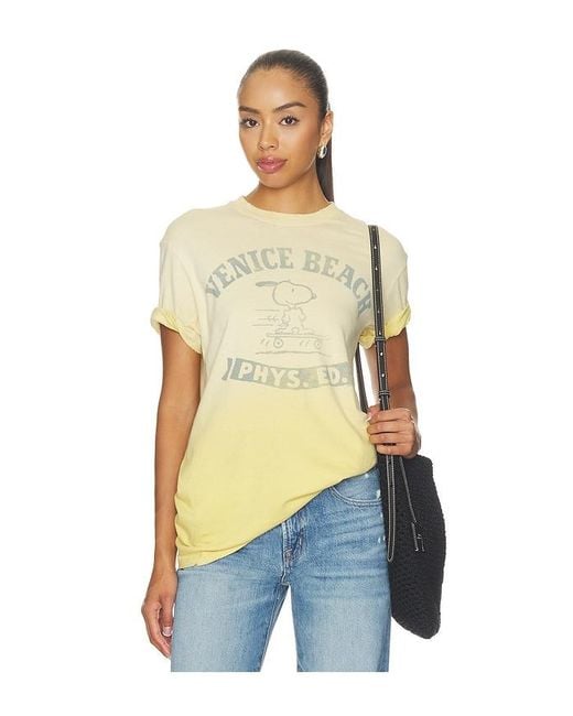 Junk Food Yellow Venice Beach Snoopy Tee for men