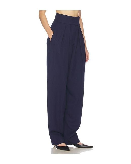 Helsa Blue High Waist Pleated Suit Trouser