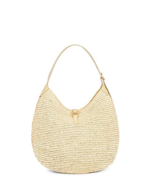 Polo Ralph Lauren Women's Natural Raffia Leather Medium Shoulder Bag
