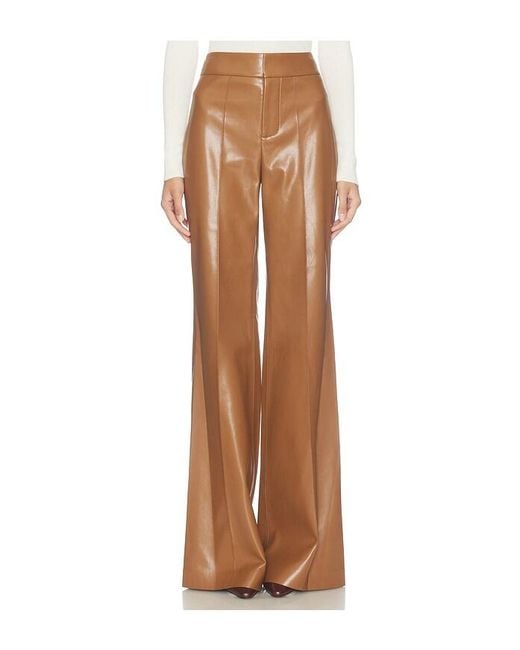 Alice + Olivia Natural Dylan Faux Leather Pant