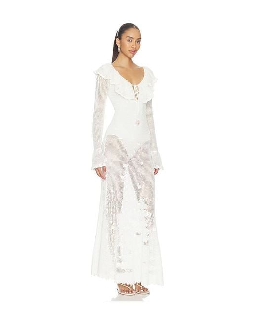 Self-Portrait White Floral Crochet Dress