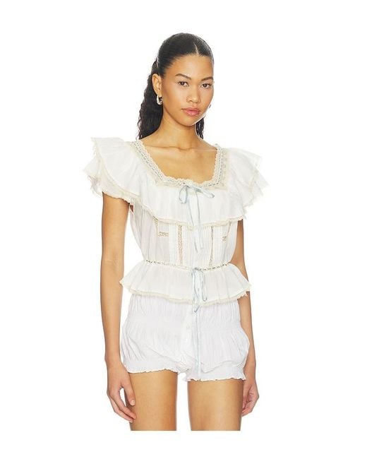 Rixo White Melisa Top