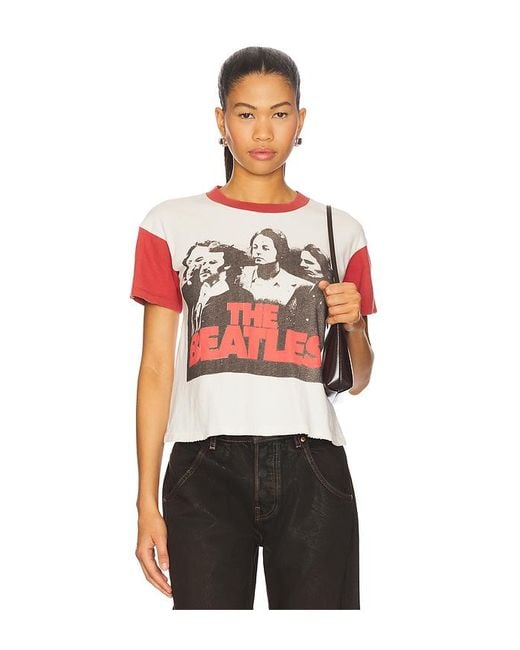 MadeWorn Red The Beatles Crop Tee