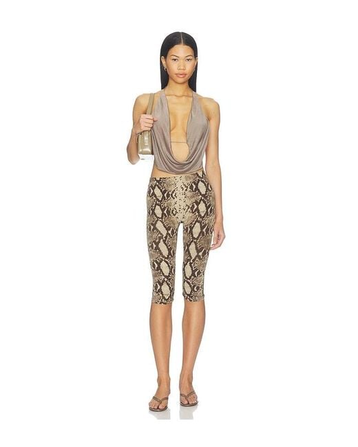 Indah Natural Calla Deep Cowl Halter Neck Top
