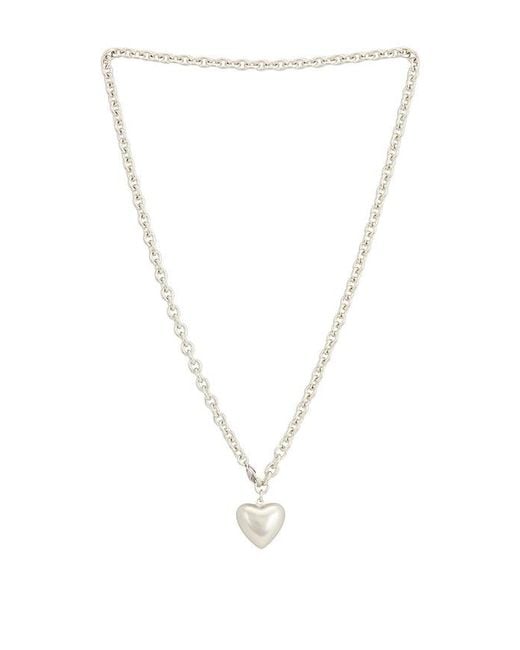Roxanne Assoulin White Mini Puffy Heart Necklace