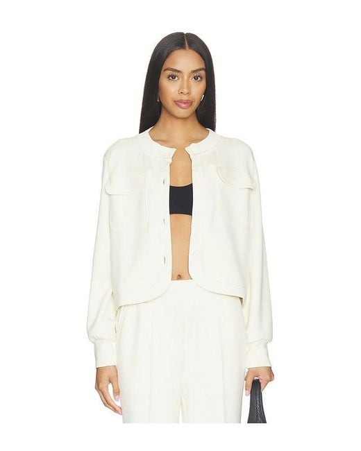 Varley White Hartwell Button Through Jacket