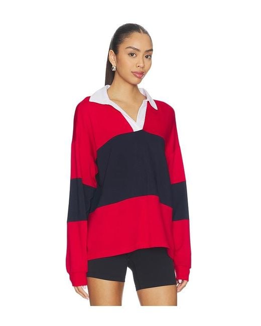 Splits59 Red Katie Fleece Rugby Pullover