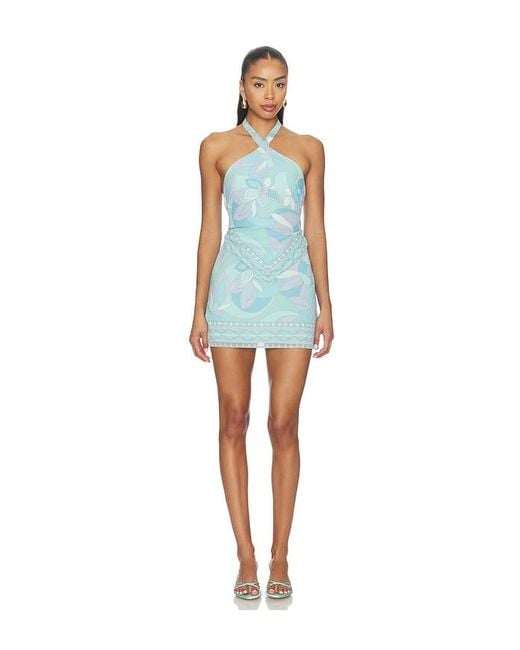 Show Me Your Mumu Blue Bianca Mini Dress