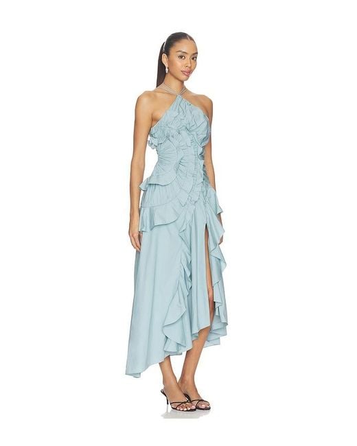 AMUR Blue Ottavia Ruffle Dress
