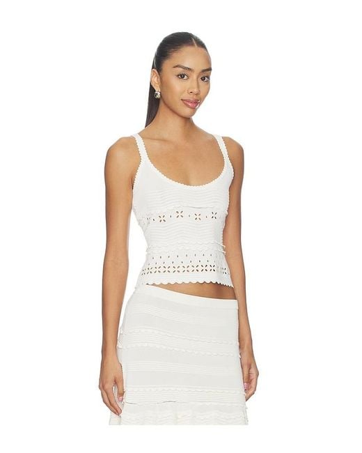 Ulla Johnson White Esme Eyelet Knit Camisole