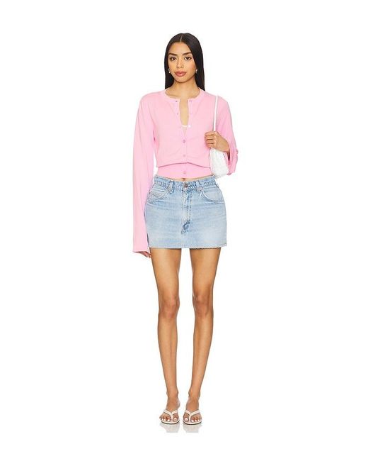 aligrace Blue Vintage Hemmed Mini Skirt