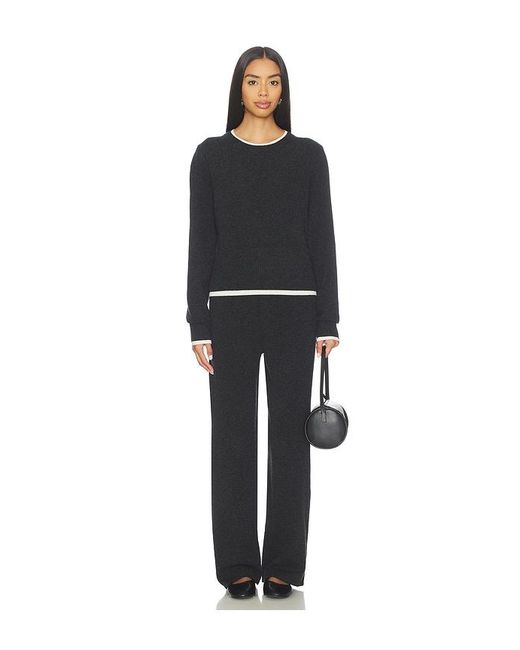 Artless Black Tove Layered Cashmere Crewneck
