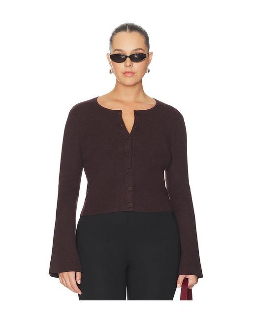 GOOD AMERICAN Black Bell Sleeve Knit Cardigan