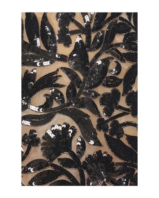 Nadine Merabi Black Embellished Dress With Floral Applique