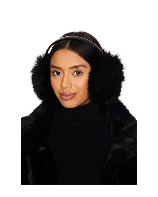Adrienne Landau The Vee Faux Fur イヤーマフ Black