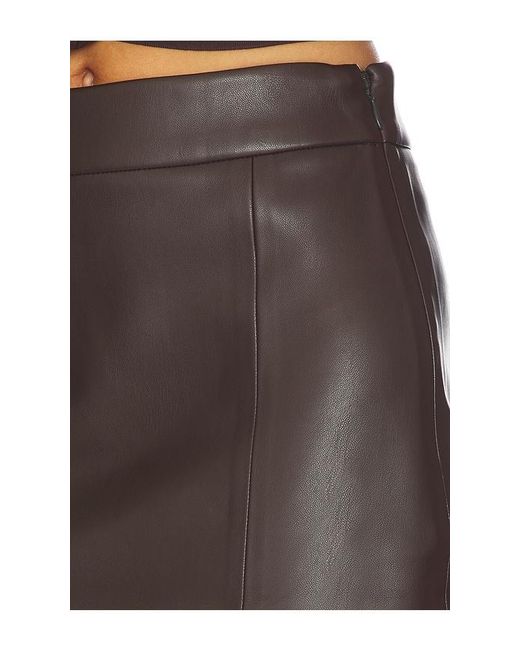 Susana Monaco Black Faux Leather Slit Skirt