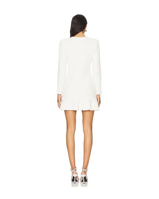 Self-Portrait White Buttoned Knit Mini Dress