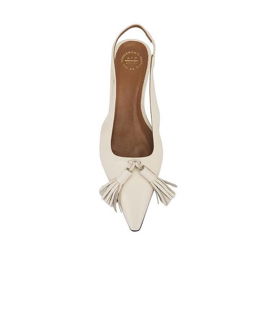 Atp Atelier White Molvena Linen Nappa Flats