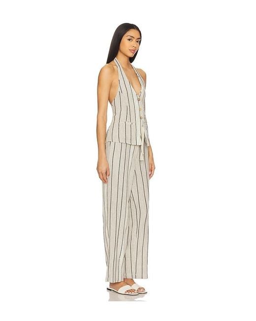 Free People White X Free-Est Take Me To Paris Striped Set