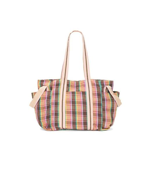 Free People Pink Oksana Multi Print Tote Bag