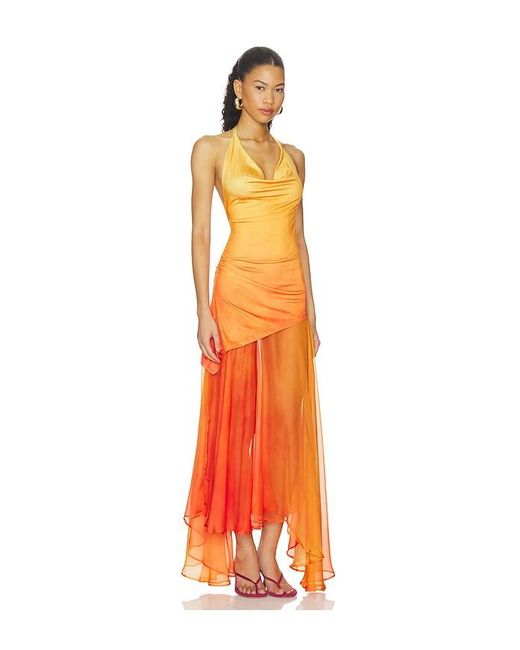 Mirae Orange Birdie Dress