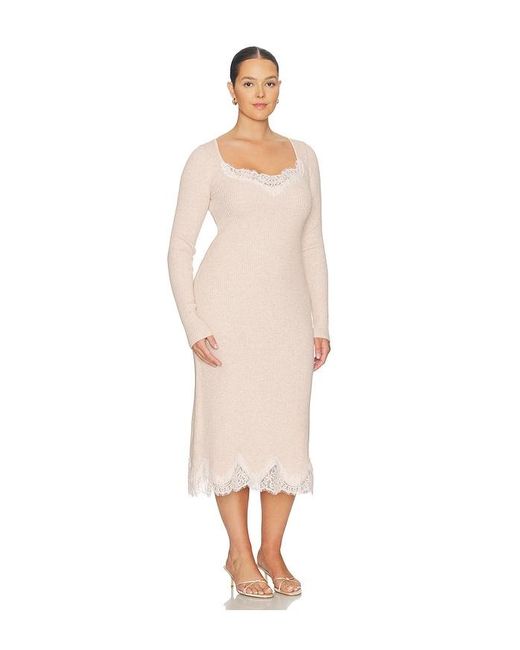 L'academie White Ariadne Knit Lace Detail Dress