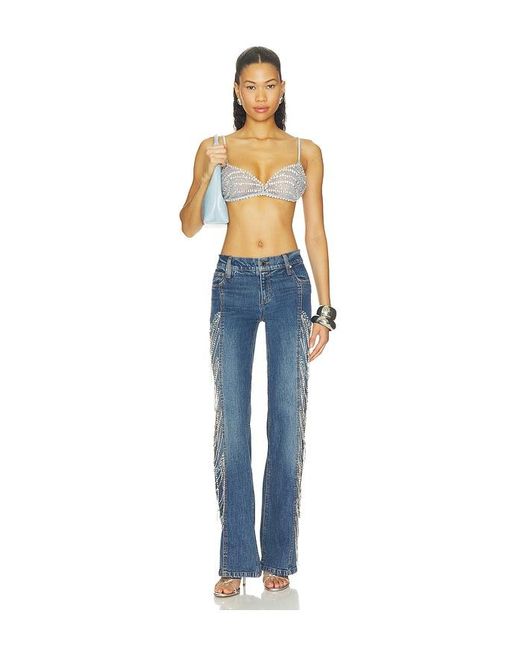 Alice + Olivia Blue Roxie Embellished Jean